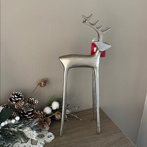 Large Reindeer Christmas Tabletop Decoration, Silver, 16", by Holiday Time